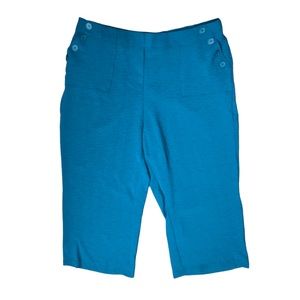 Cato Women’s Teal Capri Lightweight Pants with Pockets Size 18/20 NEW